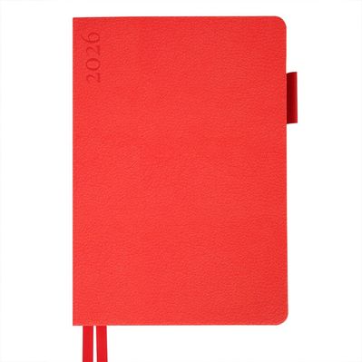 Тижневик Leo planner А5 датований 2026 "Binario", м'який, червоний, 368 сторінок (252642)