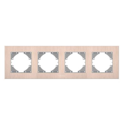 Рамка Videx BINERA мідний алюміній 4 поста (VF-BNFRA4H-CP)