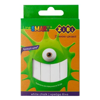 Крейда ZiBi біла 12 шт, SMART Line (ZB.6705-12)
