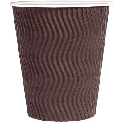 Стакани одноразові PRO service паперові Riple Коричневі 250 мл 20 шт. (4823071635003)
