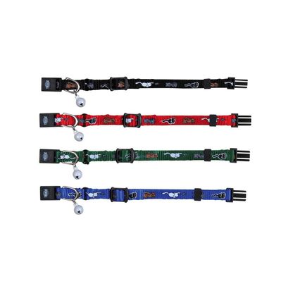 Нашийник для тварин Trixie нейлон з котами і дзвоником (4011905041780)