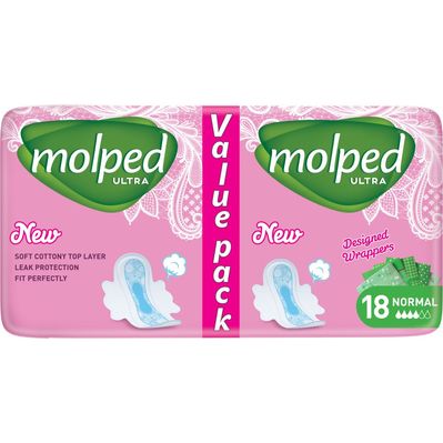 Гігієнічні прокладки Molped Ultra Normal 4 краплі 18 шт. (8690536825165)