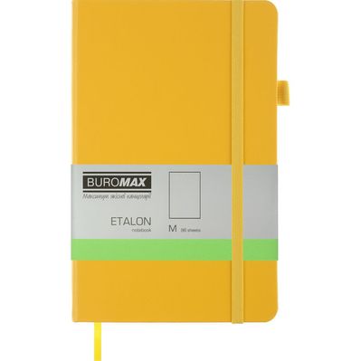Книга записна Buromax Etalon 125x195 мм 96 листів без лінівки обкладинка зі штучної шкіри Жовта (BM.291060-08)