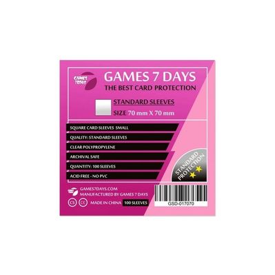 Протектор для карт Games7Days 70 х 70 мм, Square Small, 100 шт (STANDART) (GSD-017070)