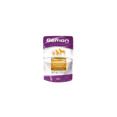 Вологий корм для собак Gemon Dog Wet Puppy&Junior шматочки з куркою 100 г (8009470300636)