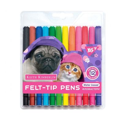 Фломастери Yes Keith Kimberlin, 12 кольорів (650467)
