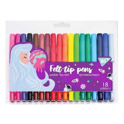 Фломастери Yes Cosmic girl, 18 кольорів (650488)