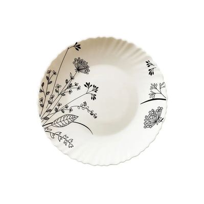 Тарілка Vittora "Чорно-біле Суцвіття" Wave Dessert 19 см (V-190BW)