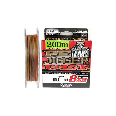 Шнур Sunline PE-Jigger ULT x8 200m 2.0/0.235mm 35lb/15.5kg Multi Color (1658.11.08)