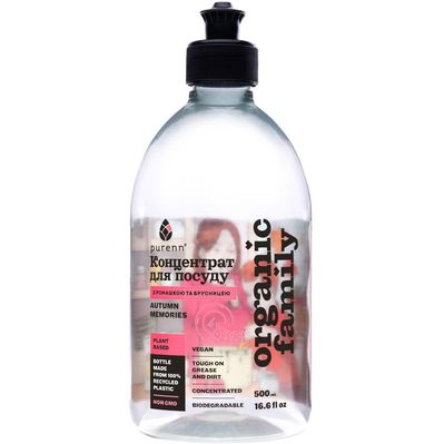 Засіб для ручного миття посуду Purenn Organic Family Autumn Memories з Алое, Ромашкою та Брусницею 500 мл (4751024880043)