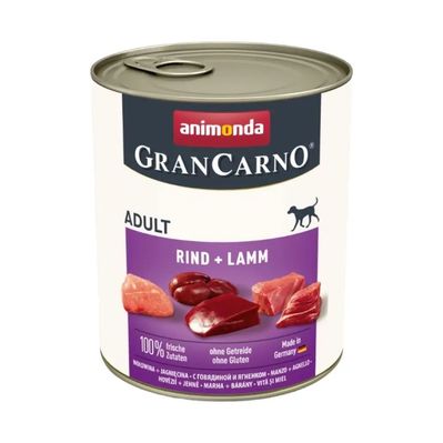 Консерви для собак Animonda GranCarno Adult Beef + Lamb 800 г (4017721827423)