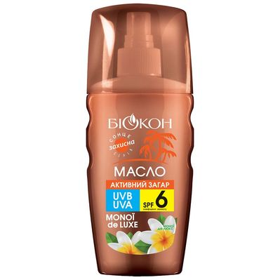 Засіб для засмаги Біокон Олія Активна засмага Моної де люкс SPF-6 160 мл (4820160039742)
