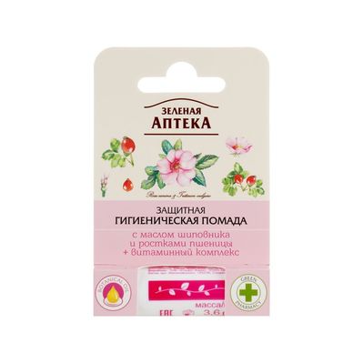 Гігієнічна помада Зелена Аптека З олією шипшини та паростками пшениці 3.6 г (8588006037364)