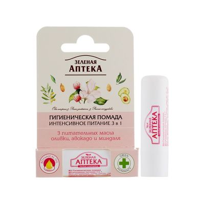 Гігієнічна помада Зелена Аптека Інтенсивне живлення 3 в 1 3.6 г (8588006037401)