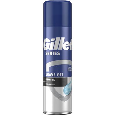 Гель для гоління Gillette Series Очищувальний з вугіллям 200 мл (7702018619757)