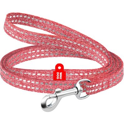 Повідок для котів WAUDOG Re-cotton світловідбивний XS 200х1 см червоний (16443)