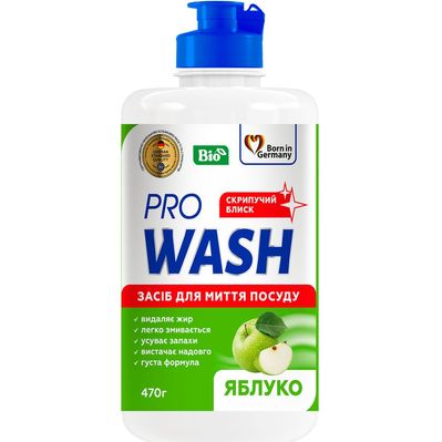Засіб для ручного миття посуду Pro Wash Яблуко 470 г (4260637723895)