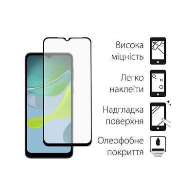 Стекло защитное Dengos Full Glue Motorola E13/E20 (black) (TGFG-282)