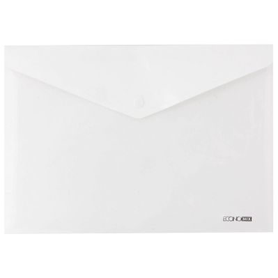 Папка - конверт Economix В5 180 мкм прозора, фактура "глянець", біла (E31302-14)