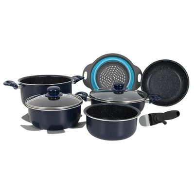Набір посуду Gimex Cookware Set induction 9 предметів Dark Blue (6977225)