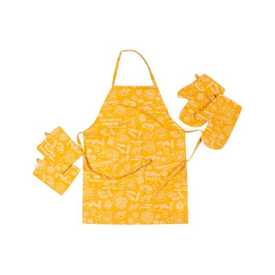 Фартух MirSon Набір №201 - Yellow paste дві прихватки + дві рукавички-прихватки + фартух (2200006753803)