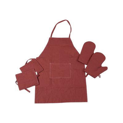 Фартух MirSon Набір №205 - Chocolate дві прихватки + дві рукавички-прихватки + фартух (2200006753964)