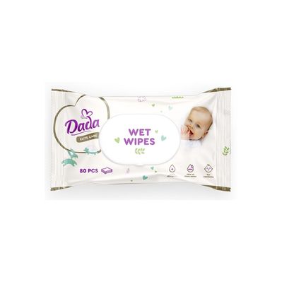 Дитячі вологі серветки Dada Elite Care з перших днів життя, з клапаном, 80 шт (4823071659733)