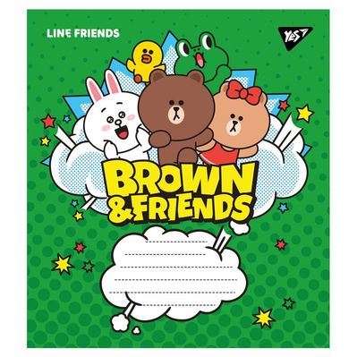 Зошит Yes А5 Line friends 18 аркушів, клітинка (766329)