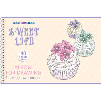 Альбом для малювання Cool For School на пружині 40 аркушів (CF60904-09)