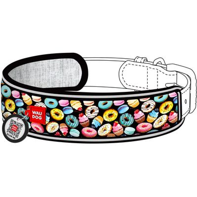 Ергономічні накладки на нашийник WAUDOG Nylon з QR-паспортом Пончики XS-S 10-15 мм (2403-0070)