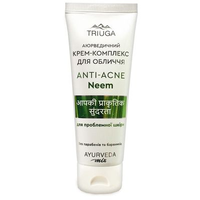 Крем для обличчя Triuga Ayurveda Mix Anti-Acne Neem Аюрведичний для проблемної шкіри 75 мл (4820164641590)