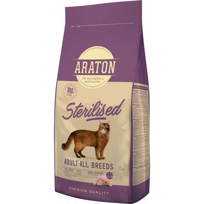 Сухий корм для кішок ARATON STERILISED Adult All Breeds 15 кг (ART47473)