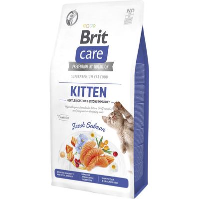 Сухий корм для кішок Brit Care Cat GF Kitten Gentle Digestion Strong Immunity з лососем 7 кг (8595602565054)