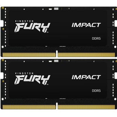 Модуль пам'яті для ноутбука SoDIMM DDR5 32GB (2x16GB) 5600 MHz Impact Black Kingston Fury (ex.HyperX) (KF556S40IBK2-32)