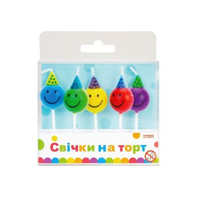 Свічка Maxi Смайли 5 шт на торт (MX629083)