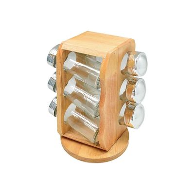 Набір для спецій Stenson Woody на підставці 6 шт (MS-0369)