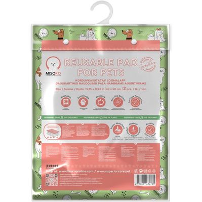 Пелюшки для собак MISOKO&CO Багаторазова 40х50 см (цуценята та кісточки) салатова 2 шт (HAINMSK63678)