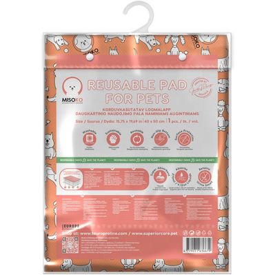 Пелюшки для собак MISOKO&CO Багаторазова 40х50 см (цуценята) коралова 2 шт (HAINMSK63679)