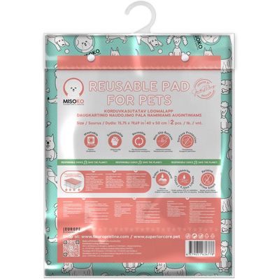 Пелюшки для собак MISOKO&CO Багаторазова 40х50 см (цуценята) м'ятна 2 шт (HAINMSK63677)