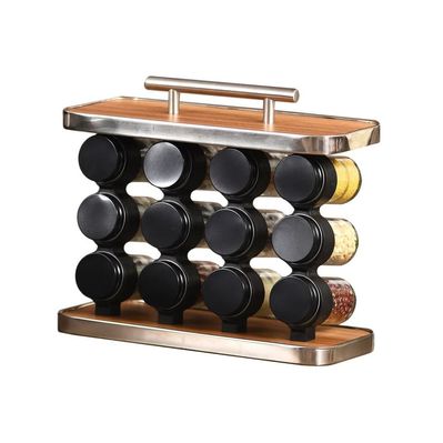 Набір для спецій Stenson Perfect на дерев'яній підставці 12 шт (10356)