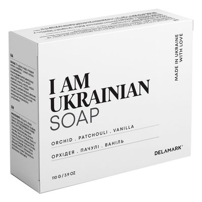 Тверде мило DeLaMark I Am Ukrainian Орхідея-Пачулі-Ваніль 110 г (4820152333308)