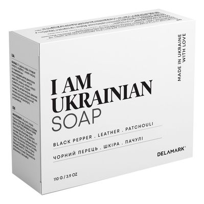 Тверде мило DeLaMark I Am Ukrainian Чорний перець-Шкіра-Пачулі 110 г (4820152333322)