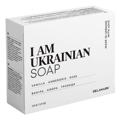 Тверде мило DeLaMark I Am Ukrainian Ваніль-Амбра-Троянда 110 г (4820152333292)