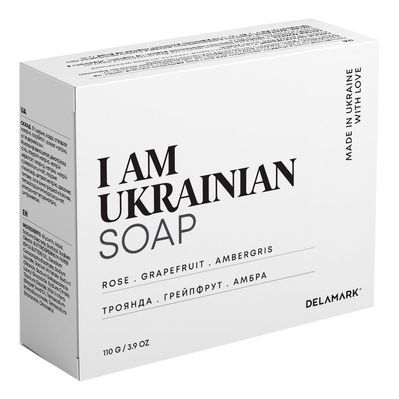 Тверде мило DeLaMark I Am Ukrainian Троянда-Грейпфрут-Амбра 110 г (4820152333315)