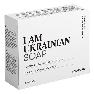 Тверде мило DeLaMark I Am Ukrainian Шкіра-Пачулі-Сандал 110 г (4820152333285)