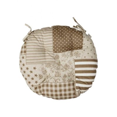 Подушка на стілець Прованс Печворк беж Господиня D-40 см (4823093451216)