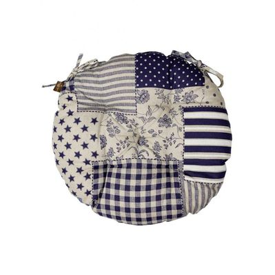 Подушка на стілець Прованс Печворк синій Господиня D-40 см (4823093451209)