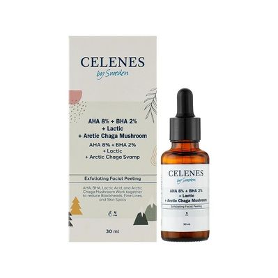 Сироватка для обличчя Celenes AHA 10% + BHA 2% + Lactic + Arctic Chaga Mushroom 30 мл (7350104249472)