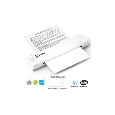 Принтер чеків UKRMARK M08-WT А4, Bluetooth, USB, білий (900883)
