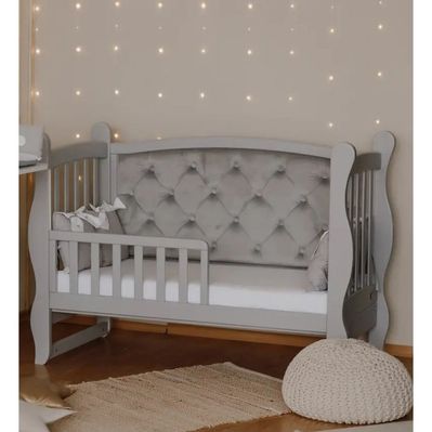 Ліжечко Angelo Габрієль сіре (велюр) 120х60 (12006)